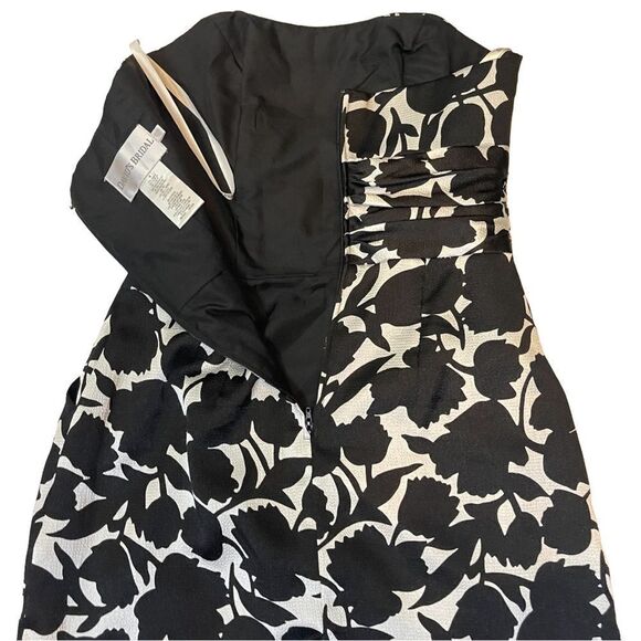 DAVID’S BRIDAL Strapless Black & White Floral Cocktail Dress - Picture 6 of 9